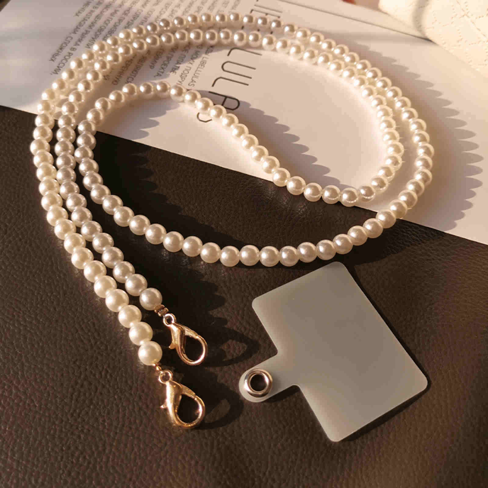 Crossbody Phone Chain Long Pearl Chain Crossbody Phone Strap Case Mate 120cm Long