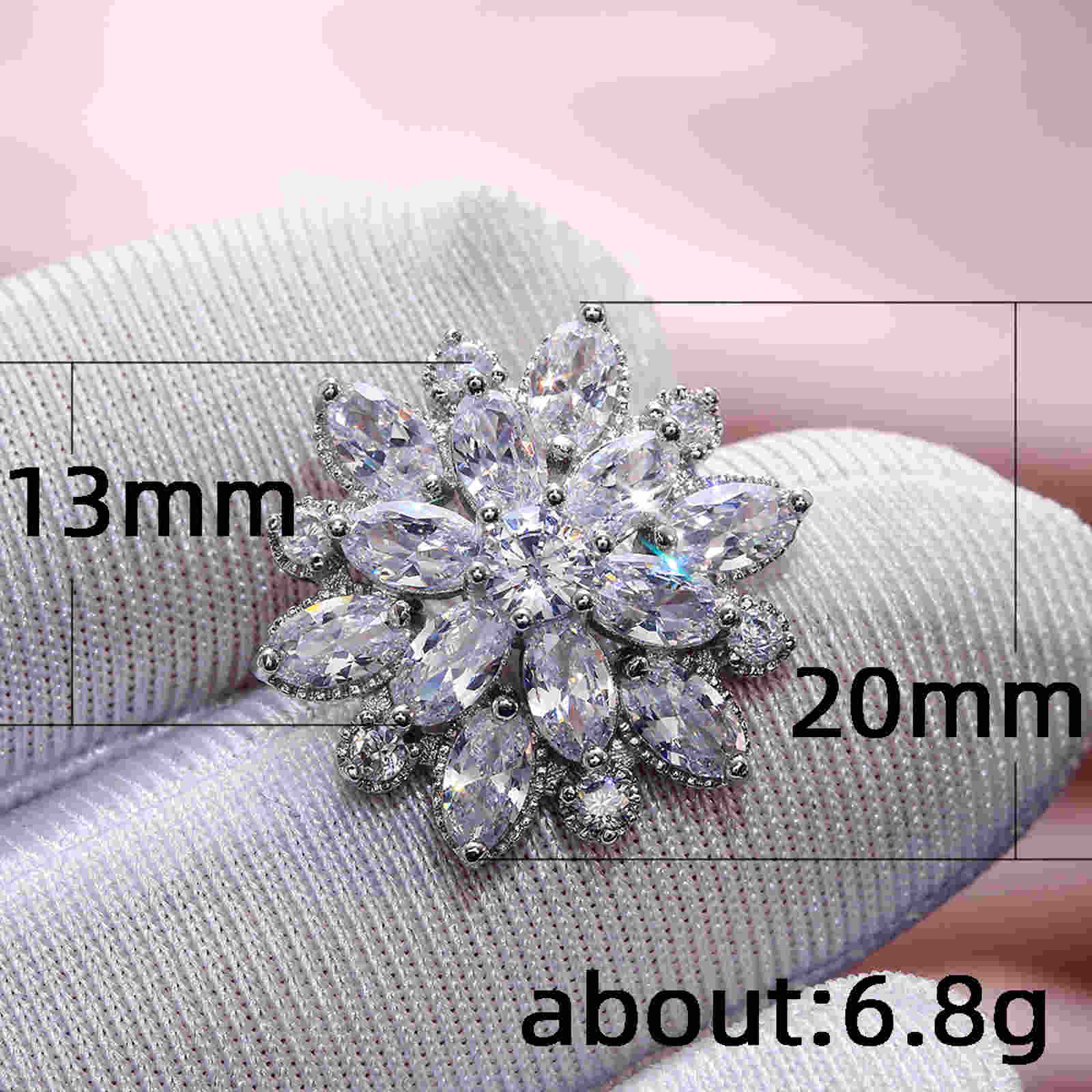 Luxurious Sunflower Earrings Stud Double Layer Zircon Women's Earrings with S925 Silver Pin