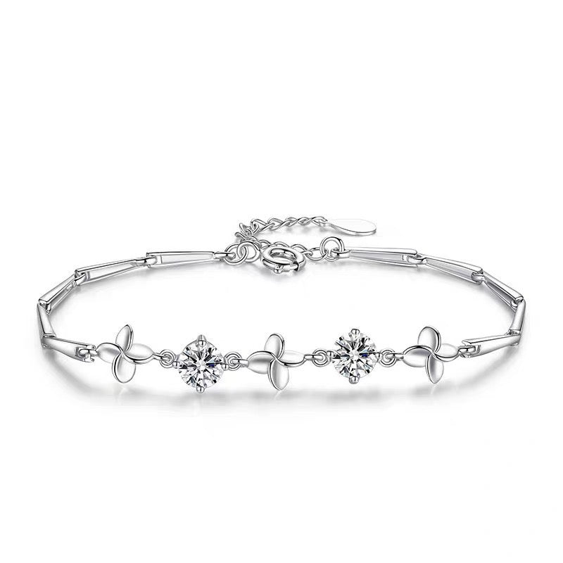 Ice Blue Crystal and S925 Silver Bracelet 3 Color Available
