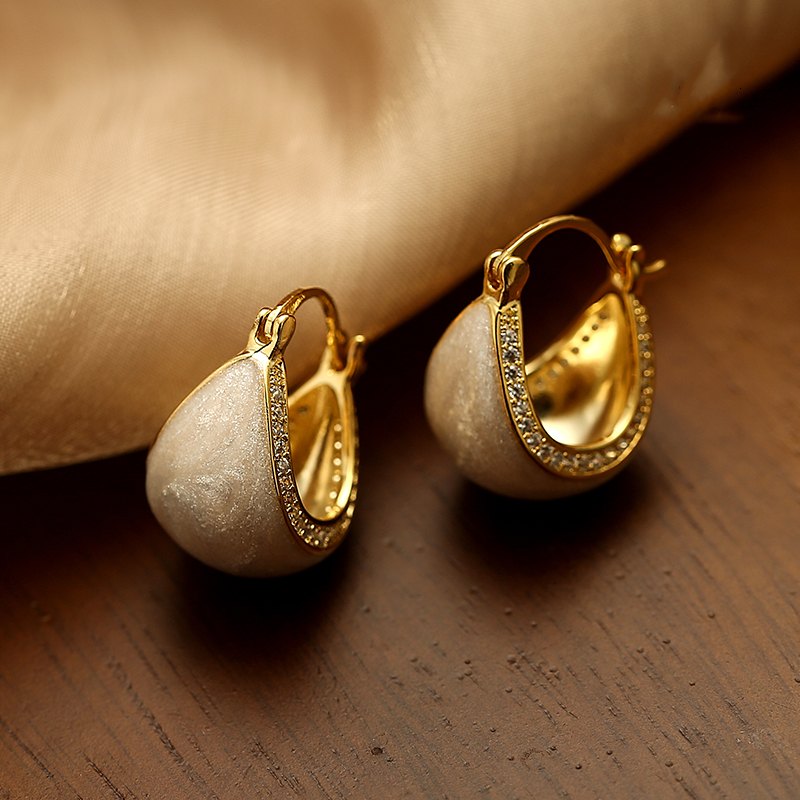 Boucles d'oreilles créoles en cristal vert malachite, grandes et épaisses, avec épingle en argent S925