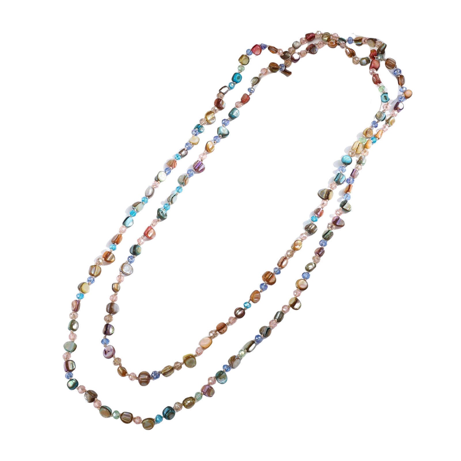 120cm Colorful Stone Long Necklace Super Beautiful Christmas Long Sweater Chain Necklace