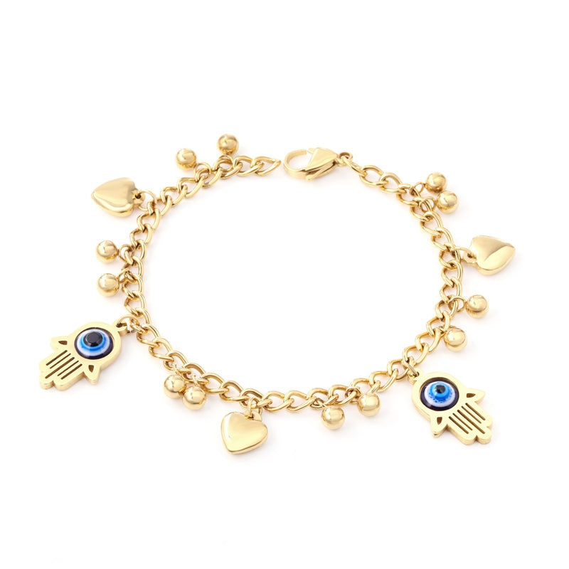 Gold Lucky Eye Bracelet Fashion 14K Gold Plated Bracelet