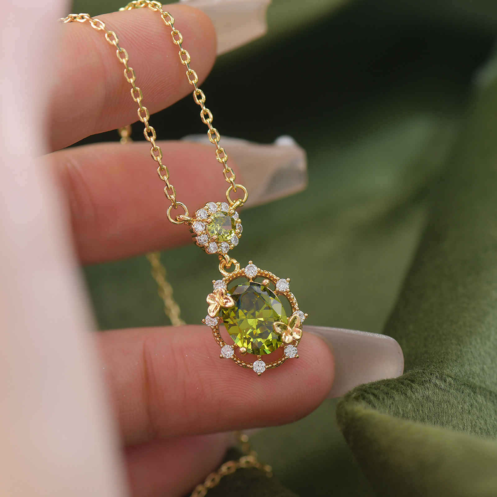Peridot Stone Jewelry Set Peridot Earrings Bracelet Necklace and Rings Olivine Stone Jewelry