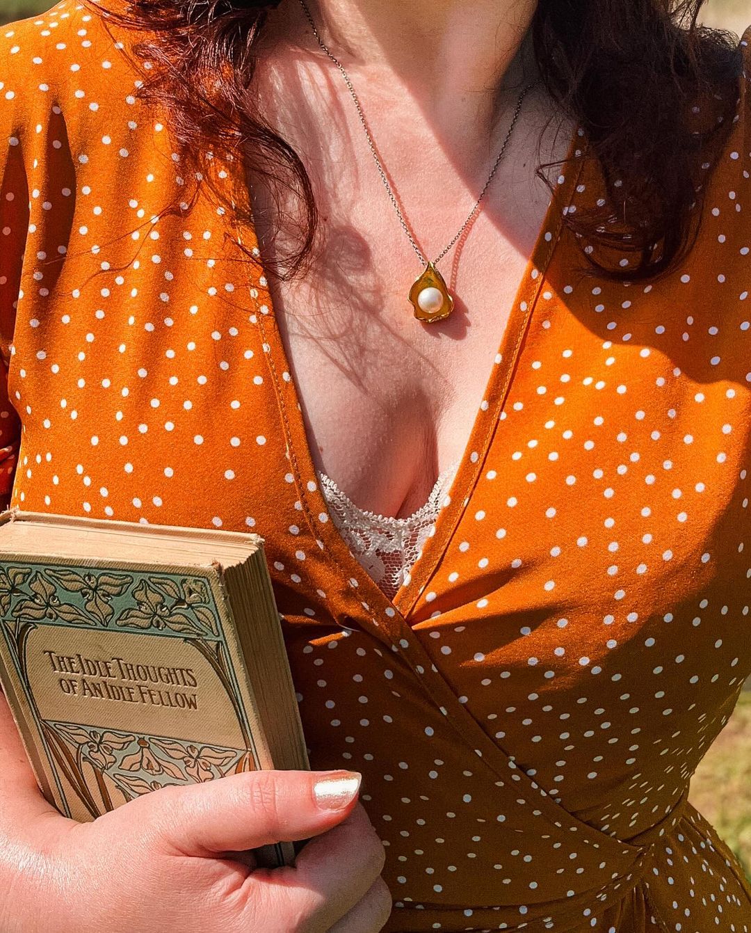 White Gold Unique Freshwater Pearl Pendant Necklace (AAA Pearl 8-8.5mm)