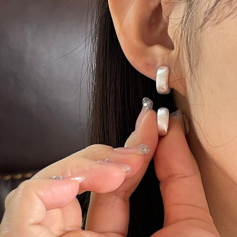 Boutique Brass Hoop Earrings Matte Gold Hoop and Silver Hoop Earring Studs