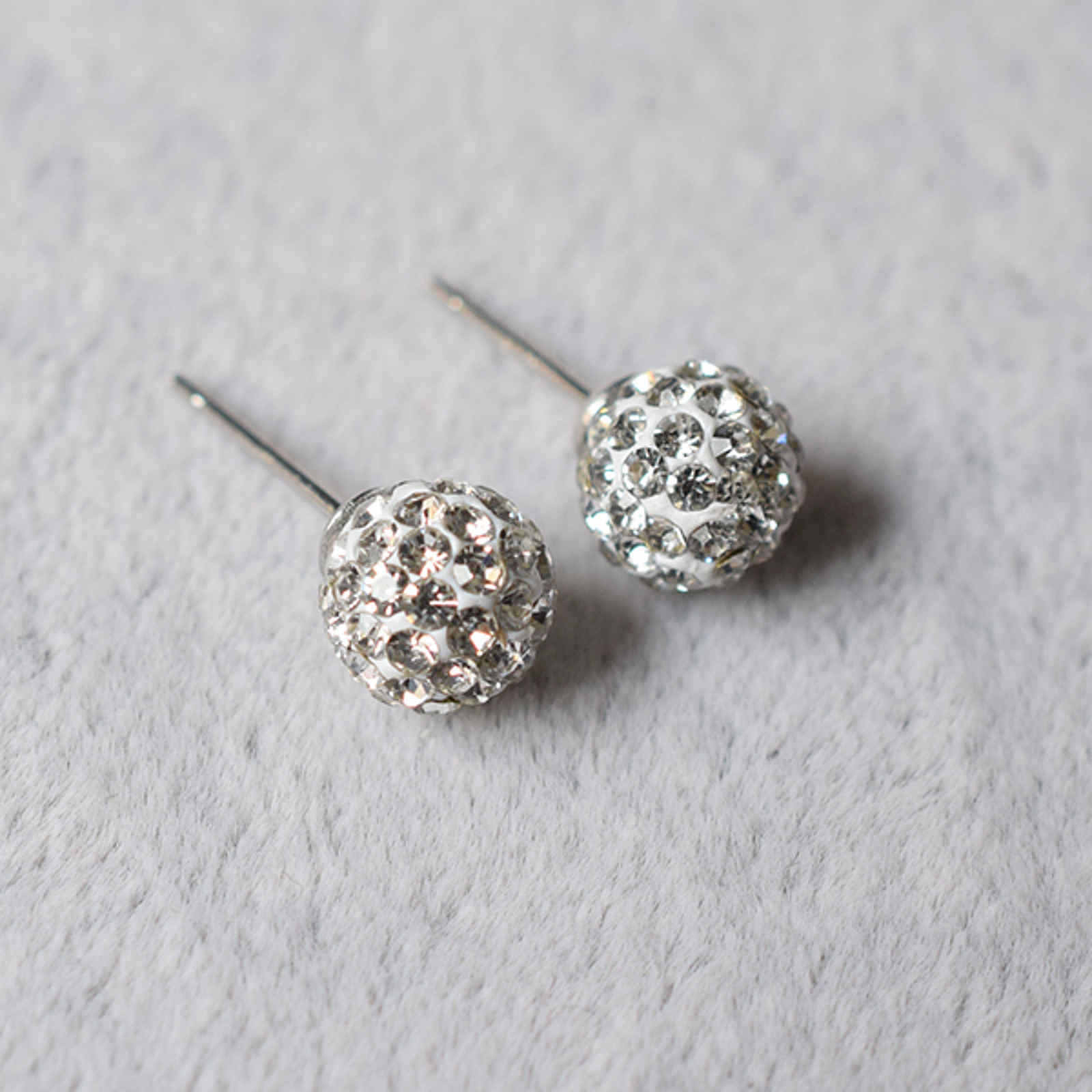 8MM Crystal Ball Stud Earrings Zircon Ball Stud Earrings for Men with S925 Silver Pin