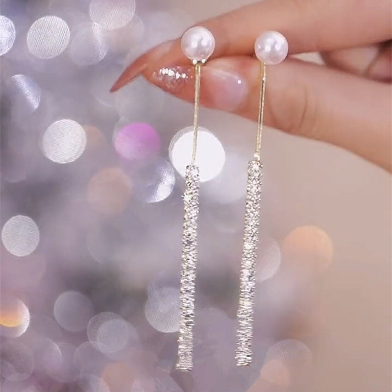 Pendientes colgantes de perlas | Pendientes colgantes de diamantes | Pendientes colgantes para mujer