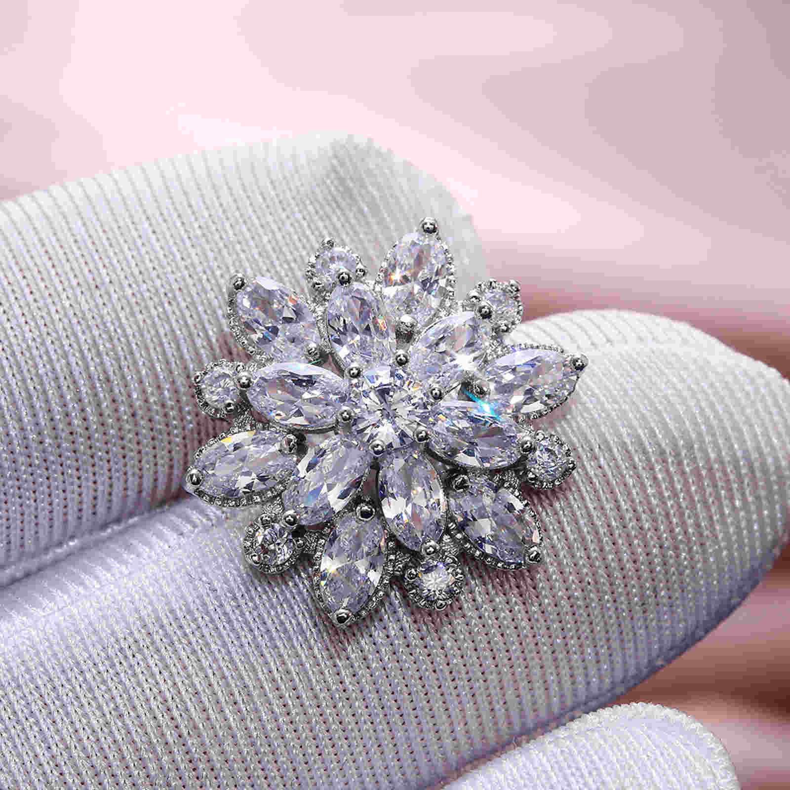 Luxurious Sunflower Earrings Stud Double Layer Zircon Women's Earrings with S925 Silver Pin