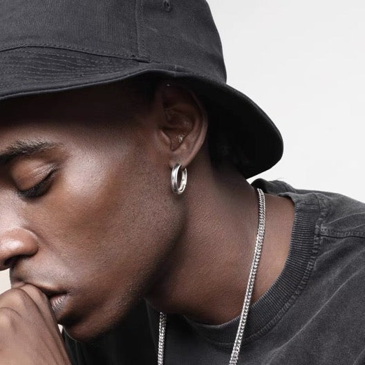 Gold Silver Hoop Earrings Silver Chunky Earrings S925 Silver Pin For Men and Women