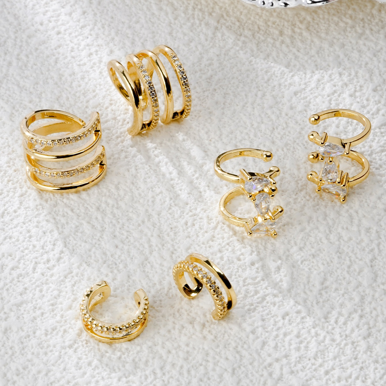 Cool Ear Cuff - Aro chapado en oro sin piercing para oreja