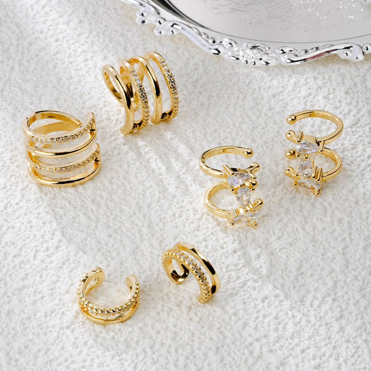 Cool Ear Cuff - Aro chapado en oro sin piercing para oreja