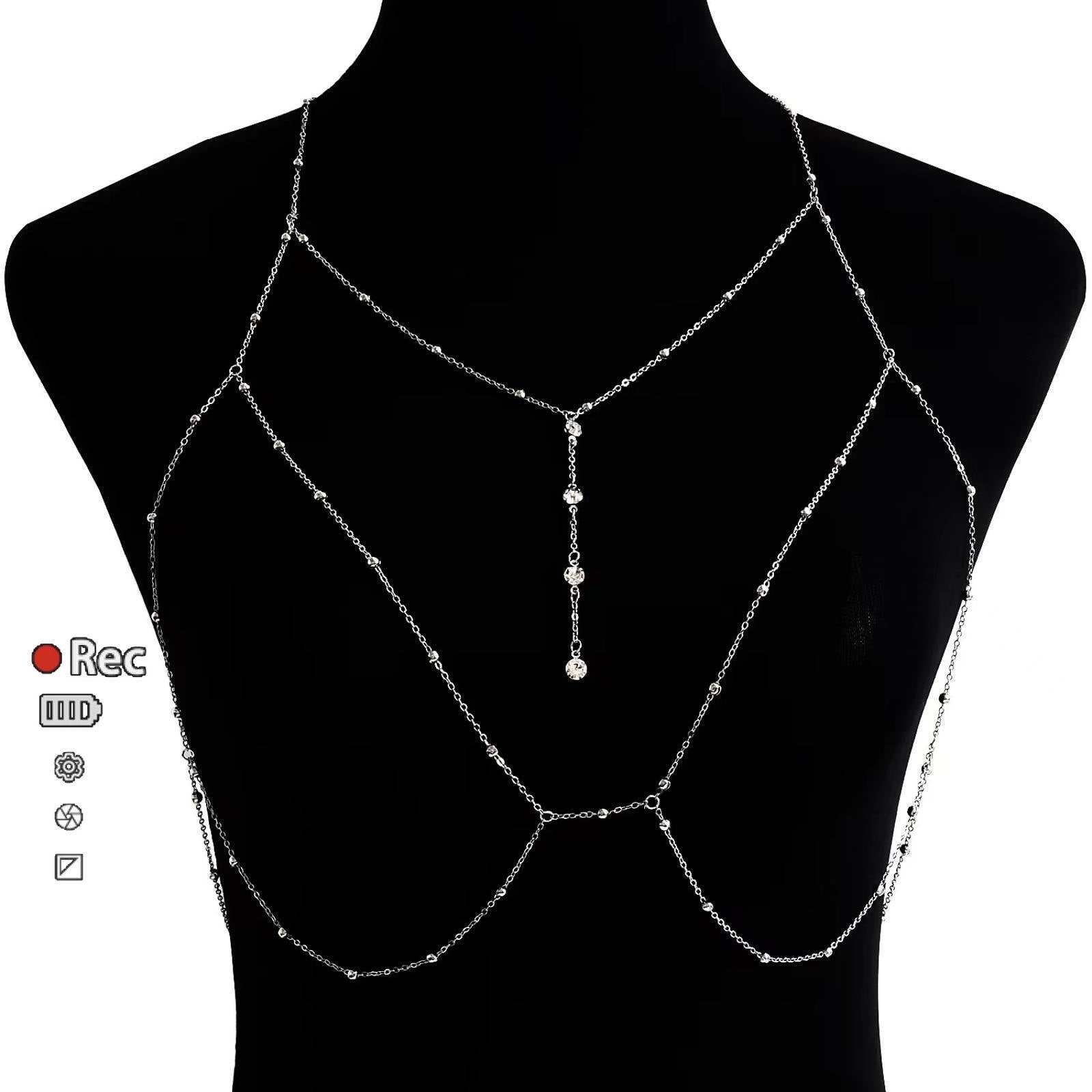 Gold and Silver Necklace Sexy Body Chain Necklace Bikini Bra Body Jewelry for Women