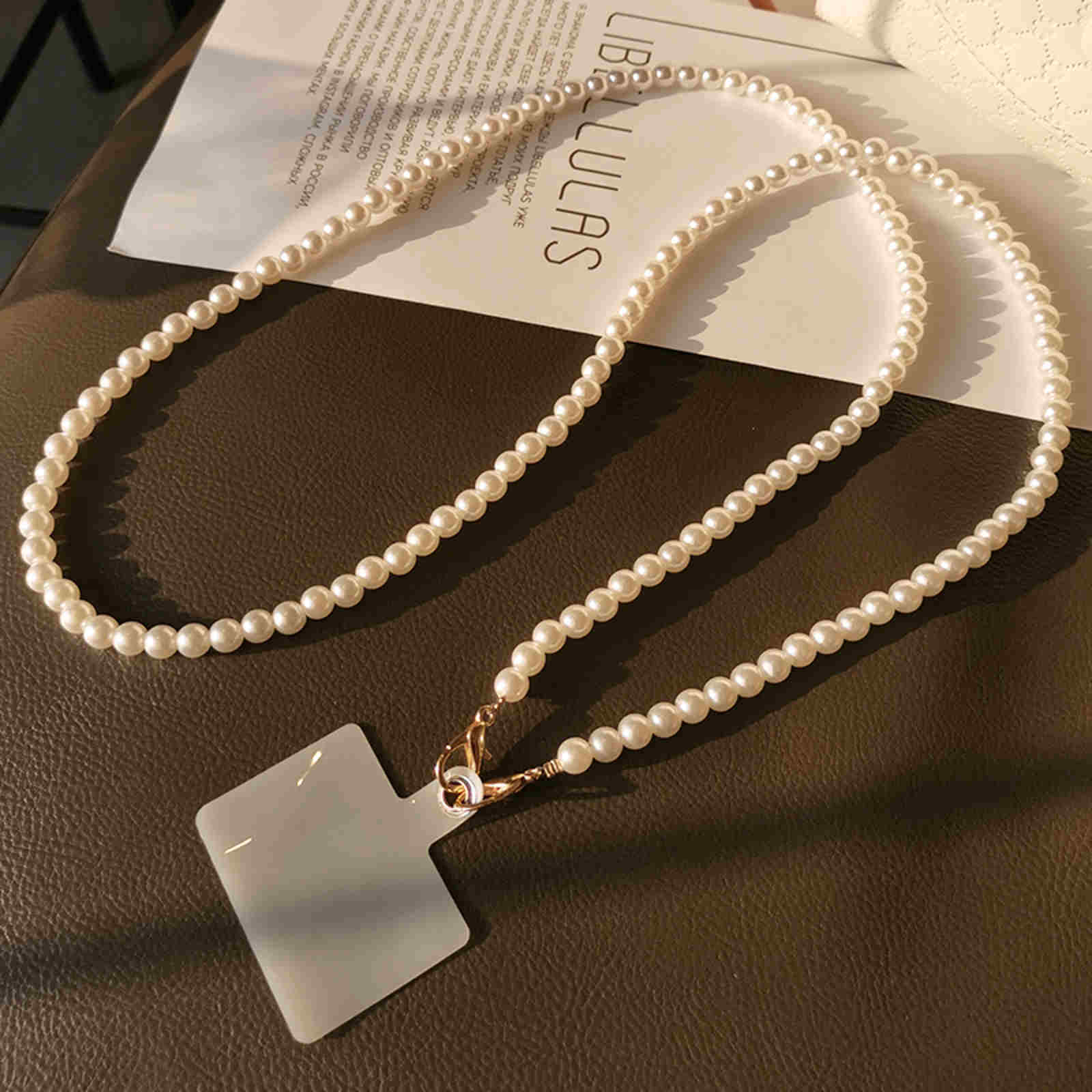 Crossbody Phone Chain Long Pearl Chain Crossbody Phone Strap Case Mate 120cm Long