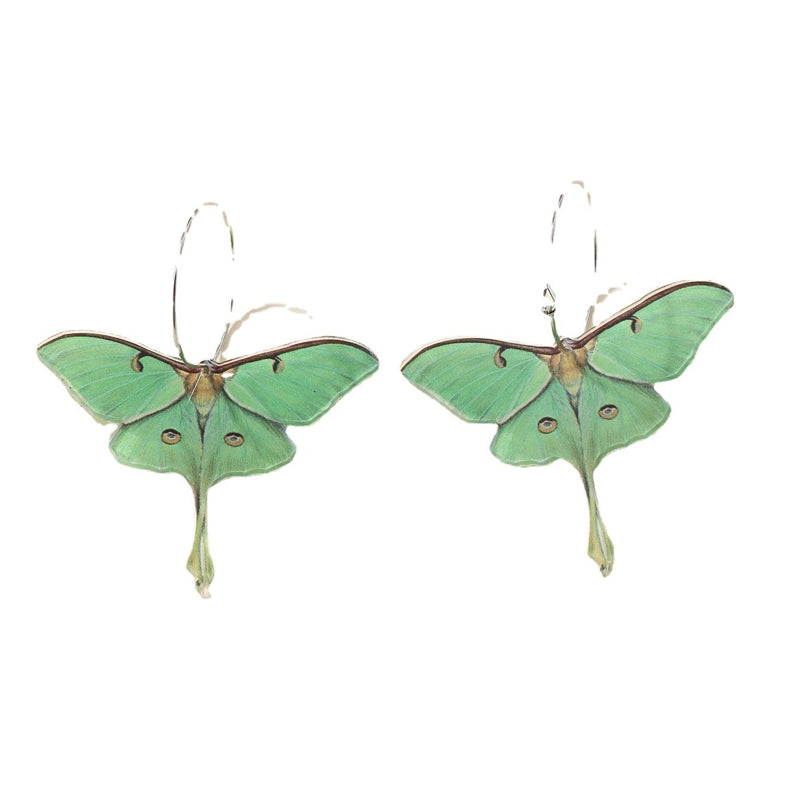 Pendientes colgantes únicos de mariposa verde Pendientes de aro de oro