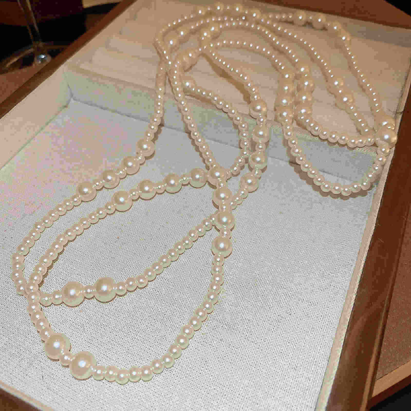 1.6m Long Pearl Sweater Chain 2 Strands Custom Necklace Elegant Dress Chain