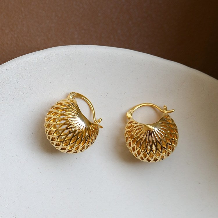 Boucles d'oreilles créoles en cristal vert malachite, grandes et épaisses, avec épingle en argent S925