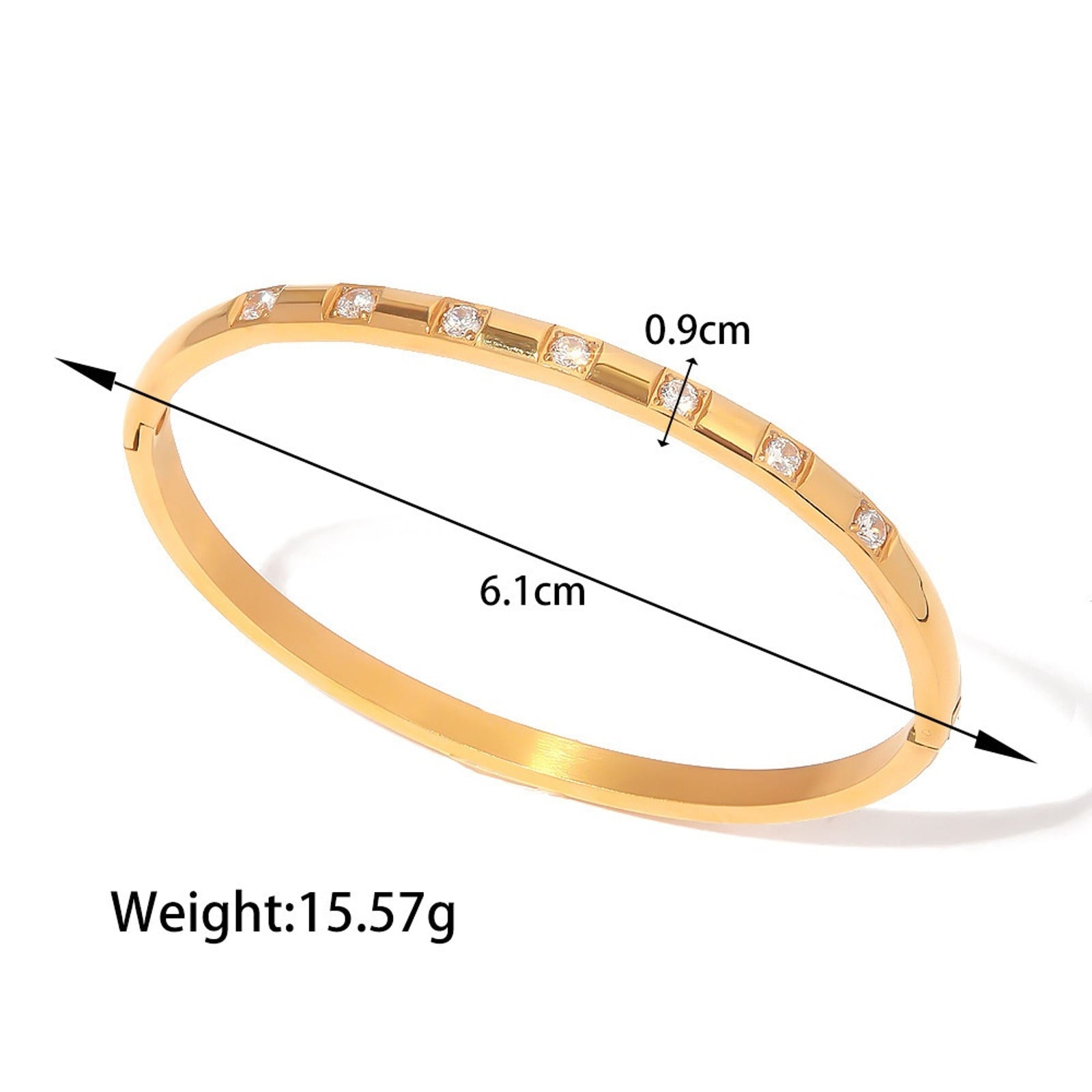 Gold Bangle Bracelets for Women 14K Gold Plated Cubic Zirconia Tennis Bracelets Auto Lock
