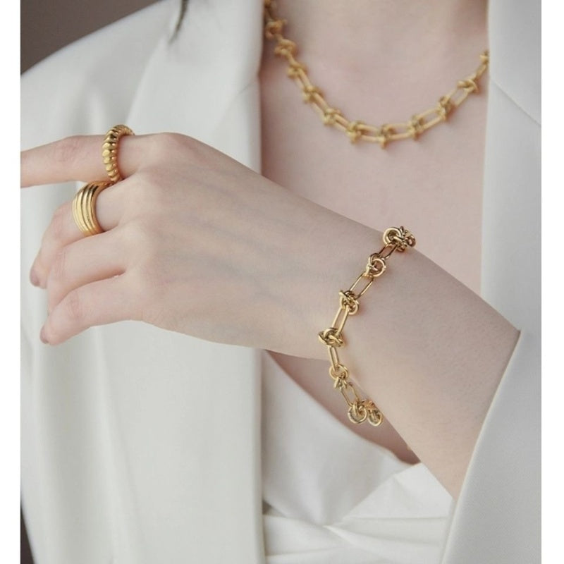 Chic 18K Gold Plated Bracelet Chain Adjustable Knot Gold Bracelet