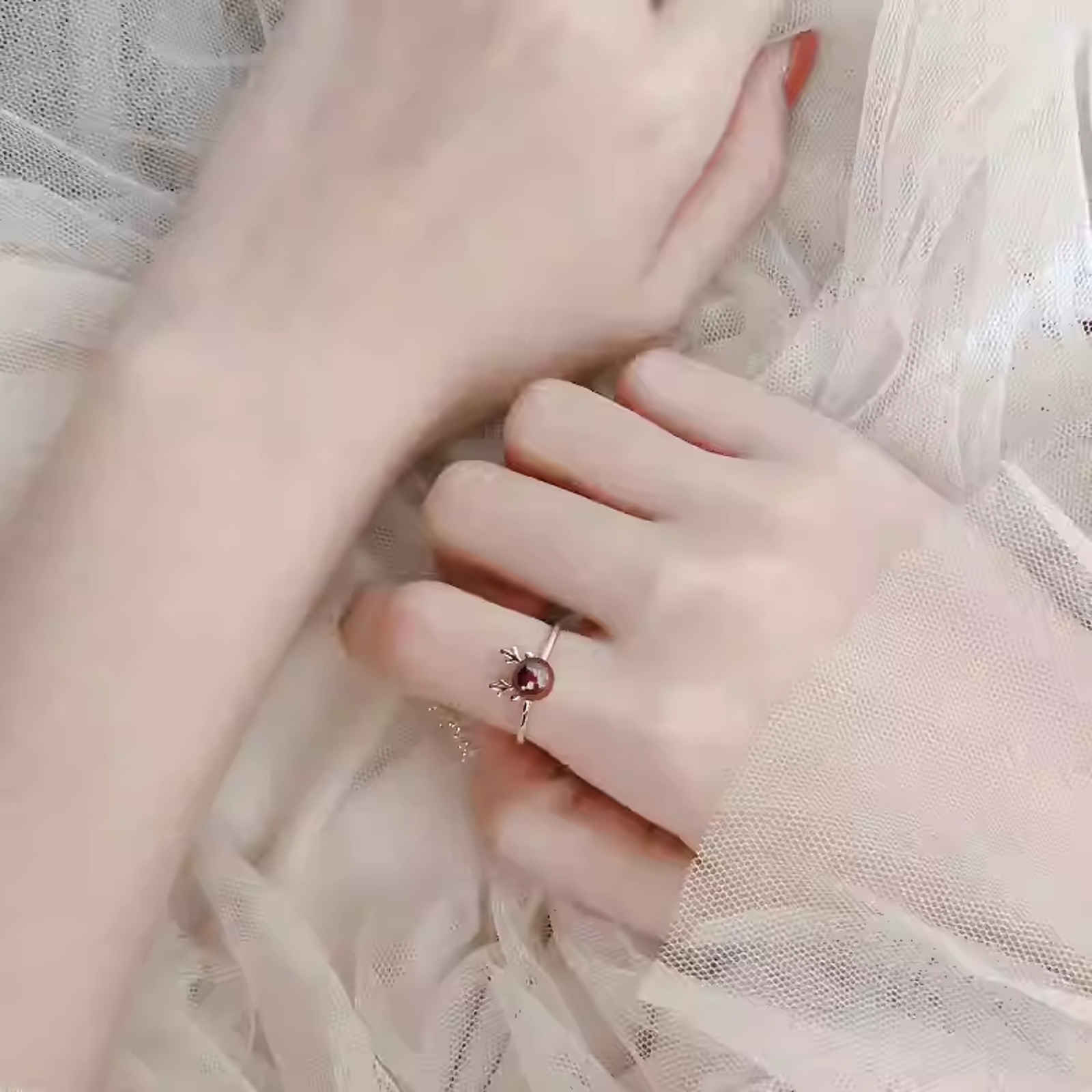 Designed Christmas Rings Red Bowknot Deer Xmas Tree Gold and Silver Rings Adjustable