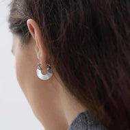 Natural Mother of Pearl Hoop Earrings Luxury High Luster Chunky Earrings S925 Silver Pin