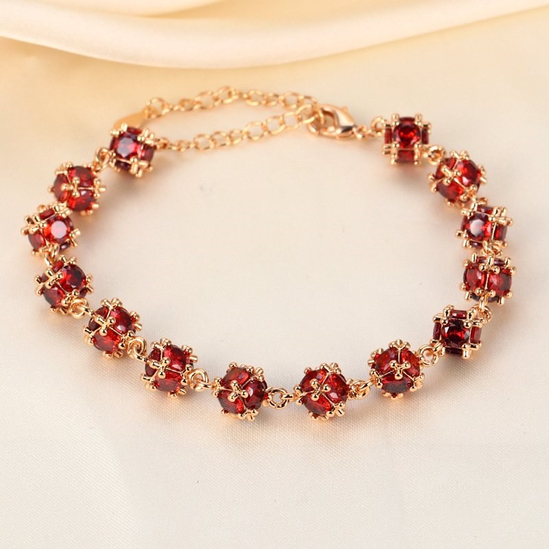Natural Zircon Cubic Bracelet Gold Wire Three-Dimensional Diamond Rope Bracelet 4 Colors Avaliable