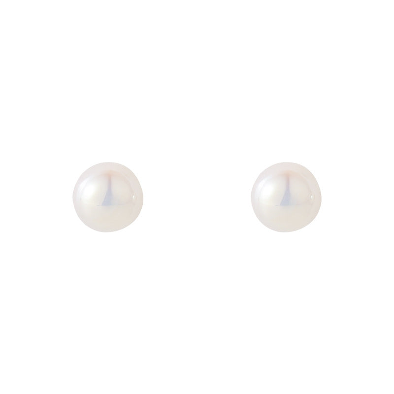 Opal Moonstone Earring Studs Shell Pearl Studs with S925 Silver Pin 8 to 14mm