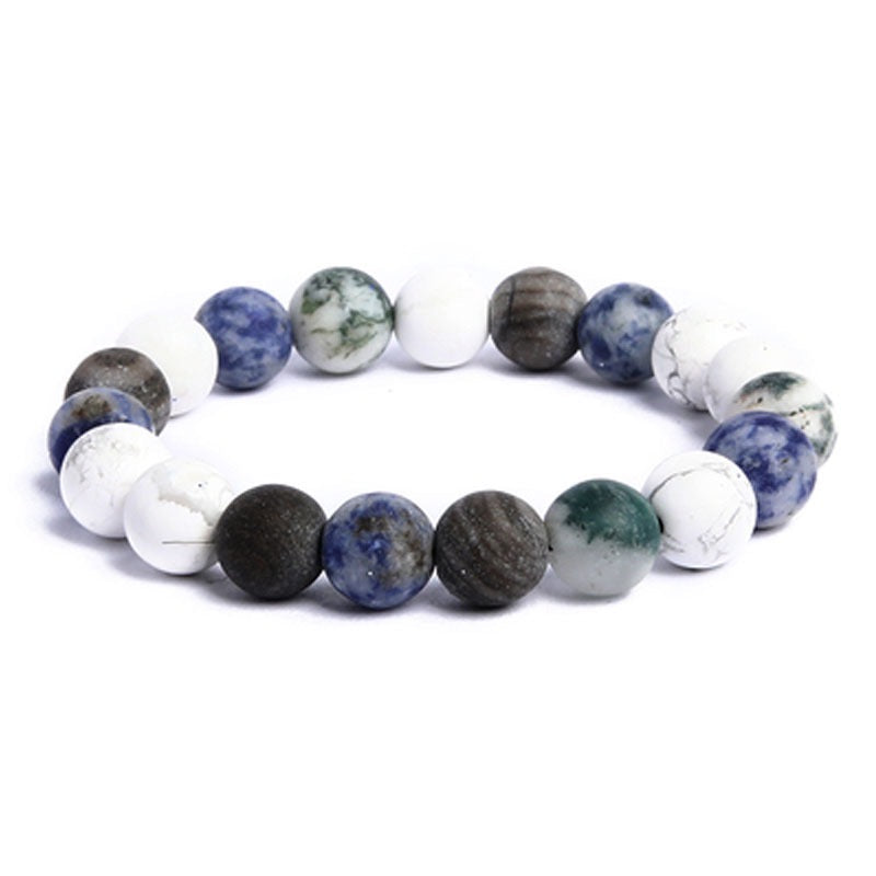 Elastic Planet Bracelet | Natural Stone And Wood Bead Bracelet | 10mm Bead Bracelets for Men and Women