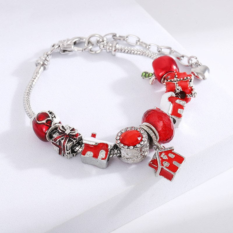 Christmas Bracelet Santa Tree Snowflake Charming Pendant Xmas Gift