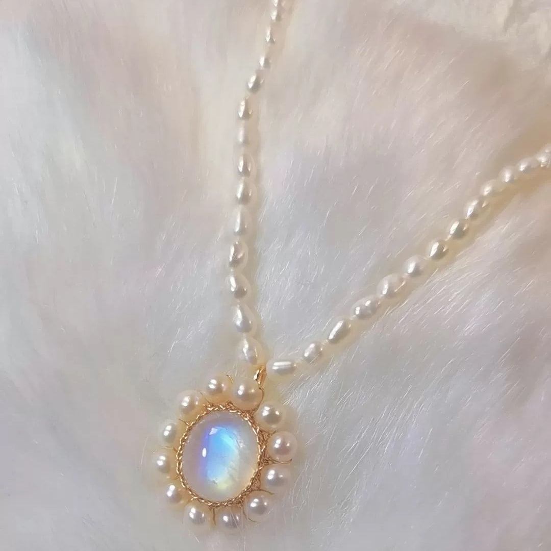 Opal And Real Pearl Choker Necklace | Freshwater Pearl Necklace | Baroque Pearl Necklace