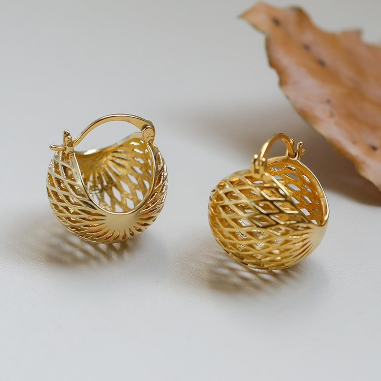 Boucles d'oreilles créoles en cristal vert malachite, grandes et épaisses, avec épingle en argent S925