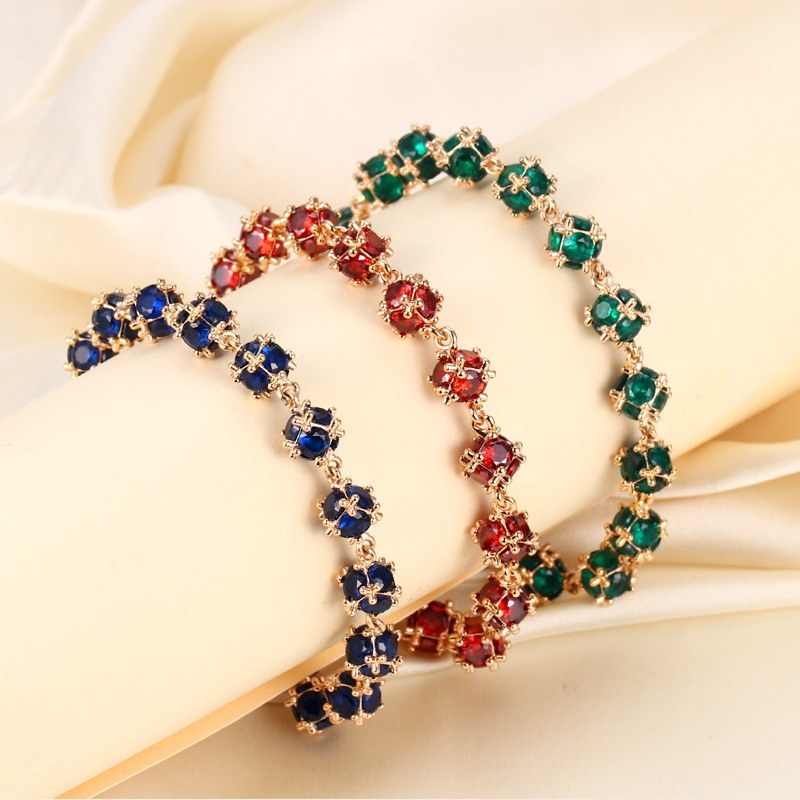 Natural Zircon Cubic Bracelet Gold Wire Three-Dimensional Diamond Rope Bracelet 4 Colors Avaliable