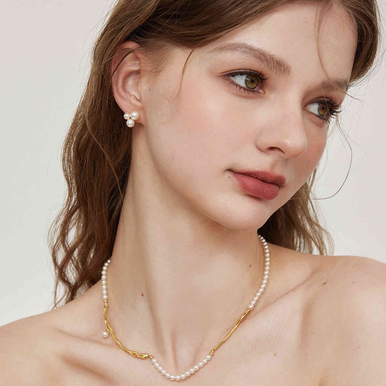 3 Pearl Earring Studs Petite Freshwater White Janpan Pearl Stud Earrings with S925 Silver Pin