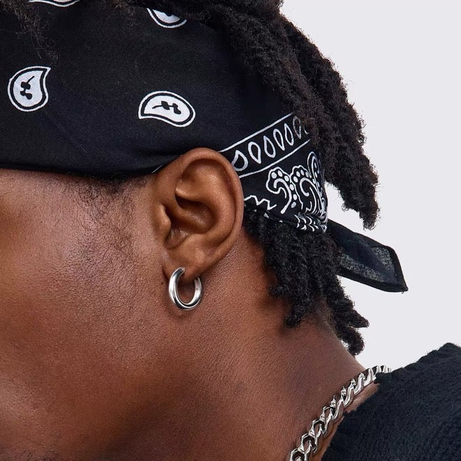 Gold Silver Hoop Earrings Silver Chunky Earrings S925 Silver Pin For Men and Women