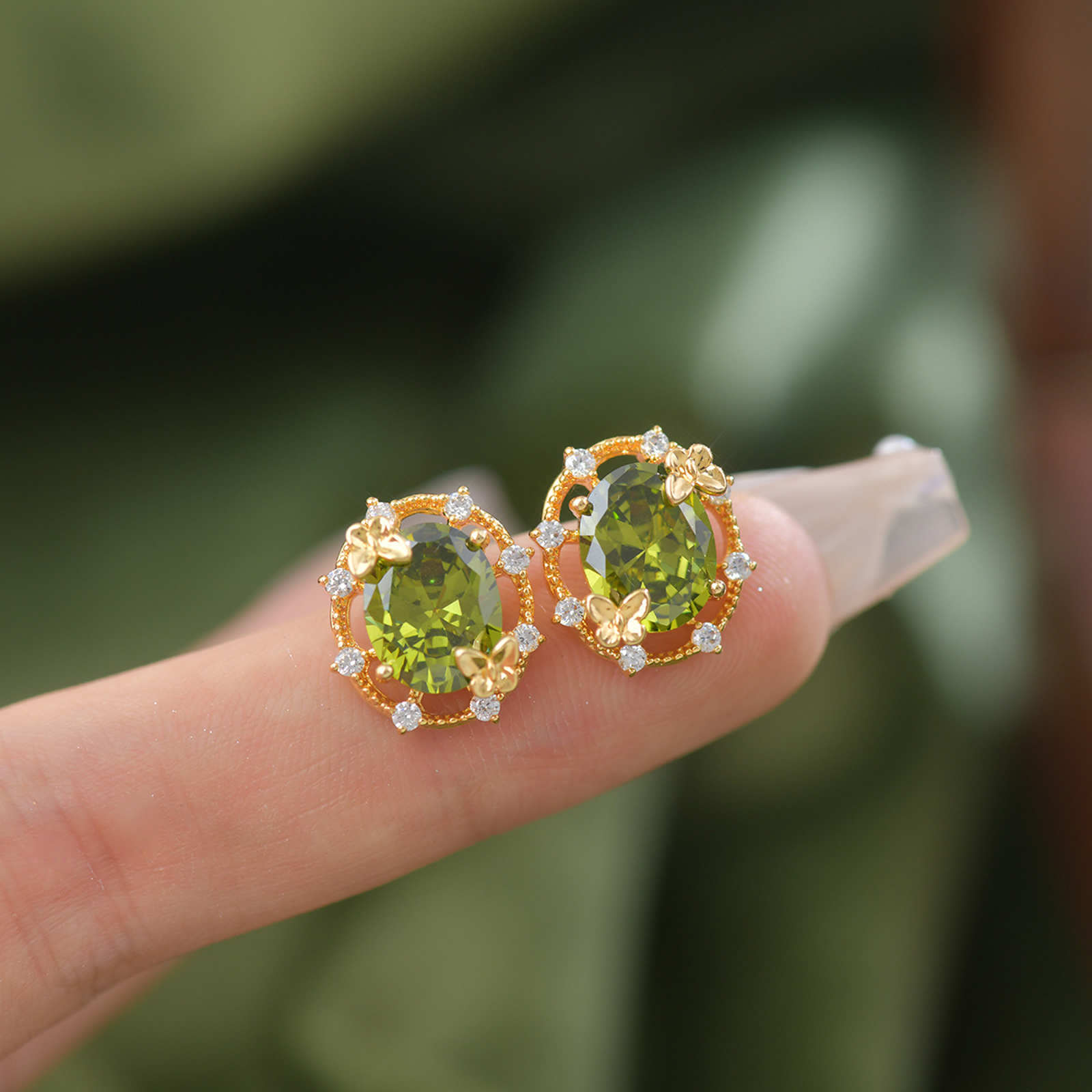 Peridot Stone Jewelry Set Peridot Earrings Bracelet Necklace and Rings Olivine Stone Jewelry