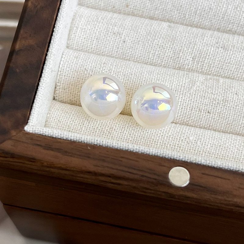 Opal Moonstone Earring Studs Shell Pearl Studs with S925 Silver Pin 8 to 14mm