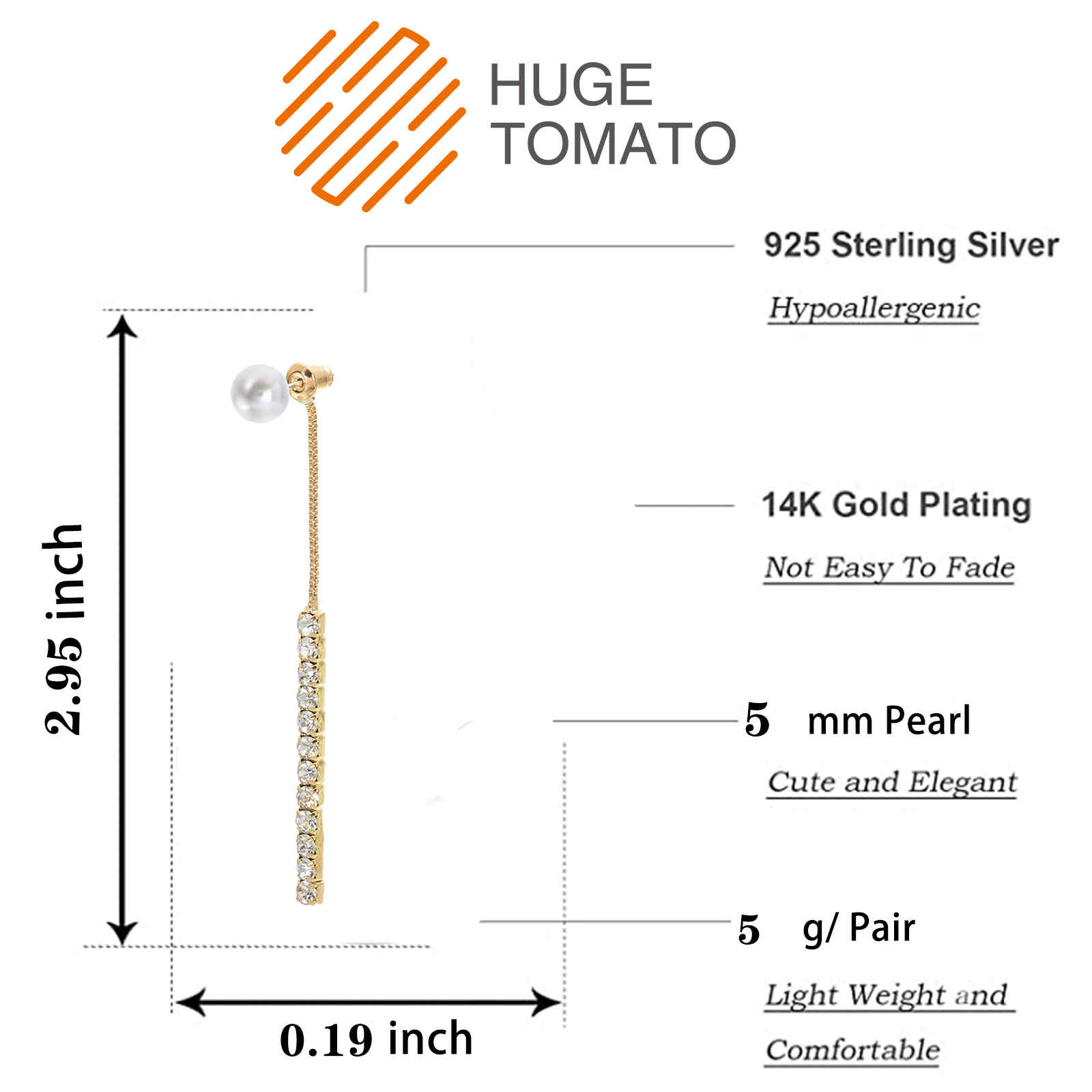 Pendientes colgantes de perlas | Pendientes colgantes de diamantes | Pendientes colgantes para mujer