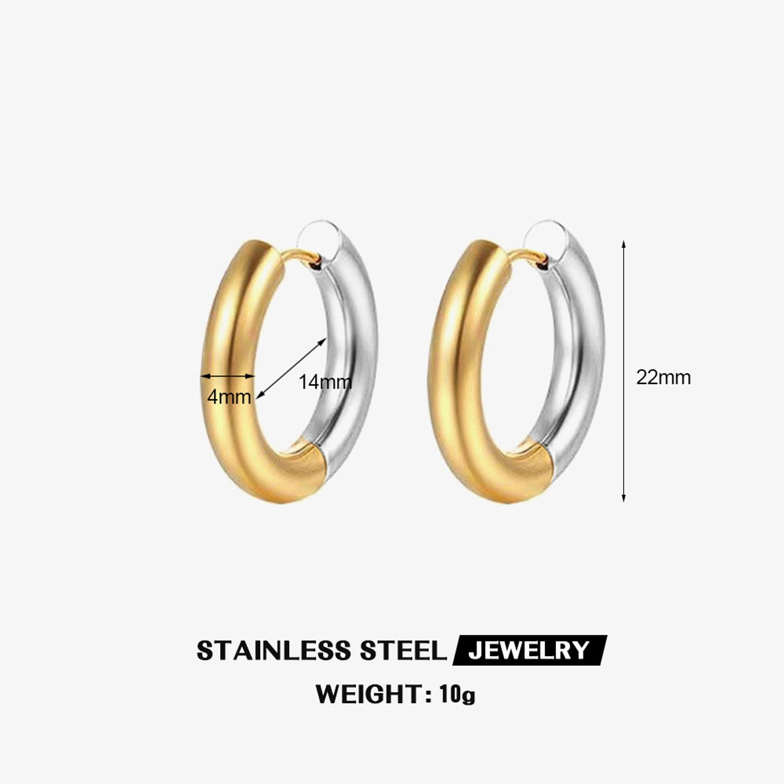 Gold Silver Hoop Earrings Silver Chunky Earrings S925 Silver Pin For Men and Women