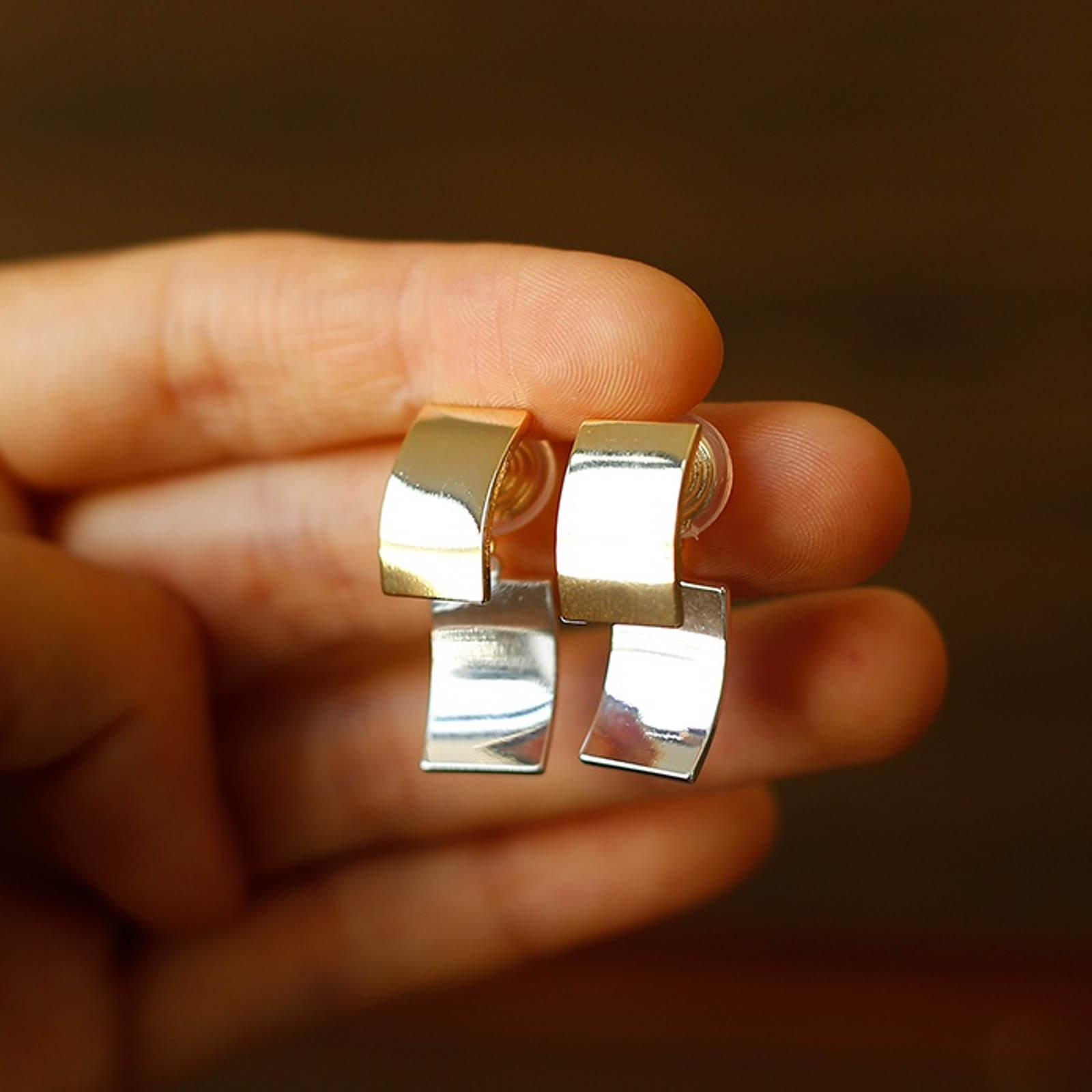 Gold Silver Earring Jackets Front and Back Drop Earrings silver Pin or Earring Clips