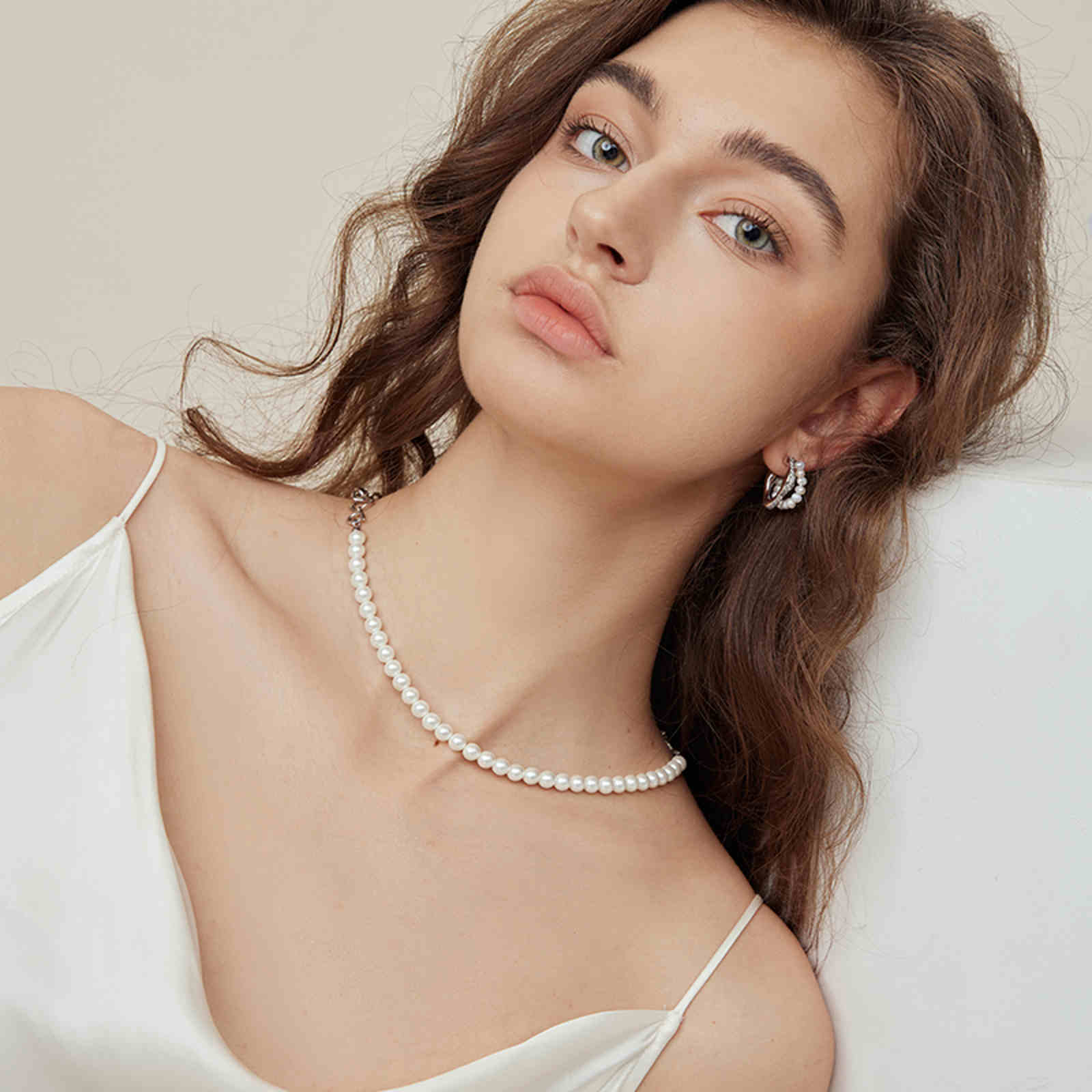 Pearl Hoop Earrings | Gold and Silver Diamond Hoop Earrings | Irregular Hoop Earrings for Women