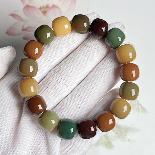 12mm Zen Jade Bodhi Bracelet | 10 Colors available |  Dark Color Elastic Rope Bracelets