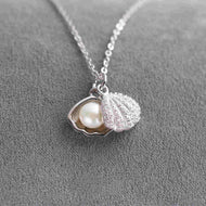 S925 Silver Plated Charm Necklace Shell Conch Shell Pearl Necklace SNecklaces Dainty Simple Jewelry for Women