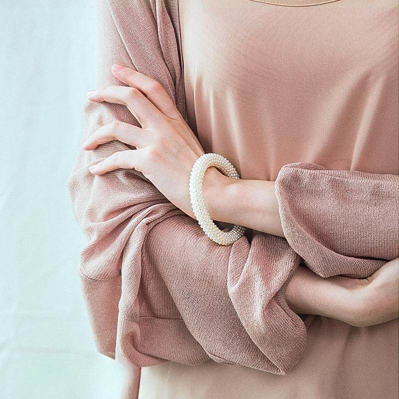 Handmade AAA Freshwater Pearl Bracelet High Luster Multi Strand Pearl Bangle Best Gift to Mom