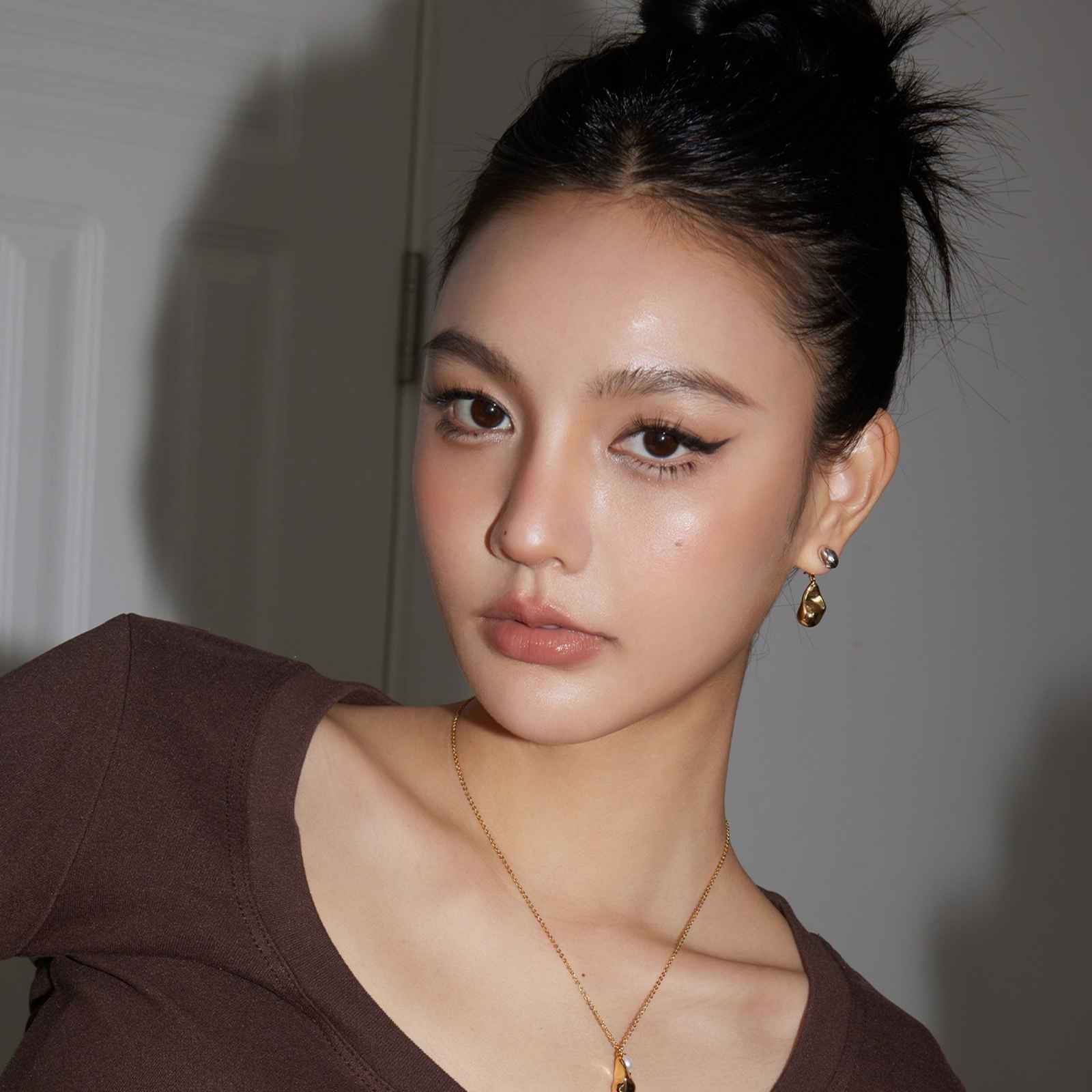 Gold and Silver Bean Earrings Waterdrop Earring Jackets with Silver Pin