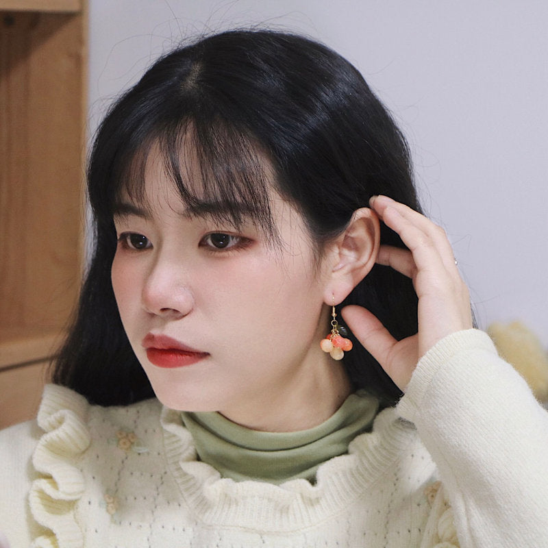 Pendientes colgantes de frutas coloridas, pendientes de caramelo, Clips para niñas, pendientes geométricos de gancho francés