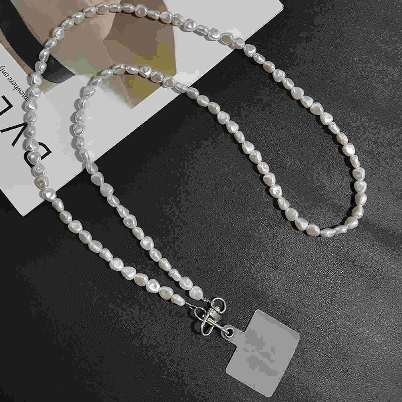 Crossbody Phone Chain Long Pearl Chain Crossbody Phone Strap Case Mate 120cm Long