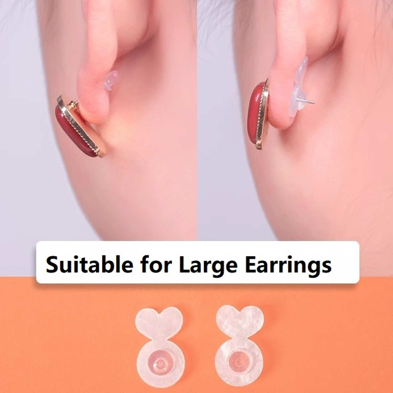 Comfort Earring Back Silicone Designed Prop Up Earrings Back for Any Big Earrings