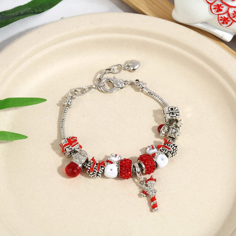 Christmas Bracelet Santa Tree Snowflake Charming Pendant Xmas Gift