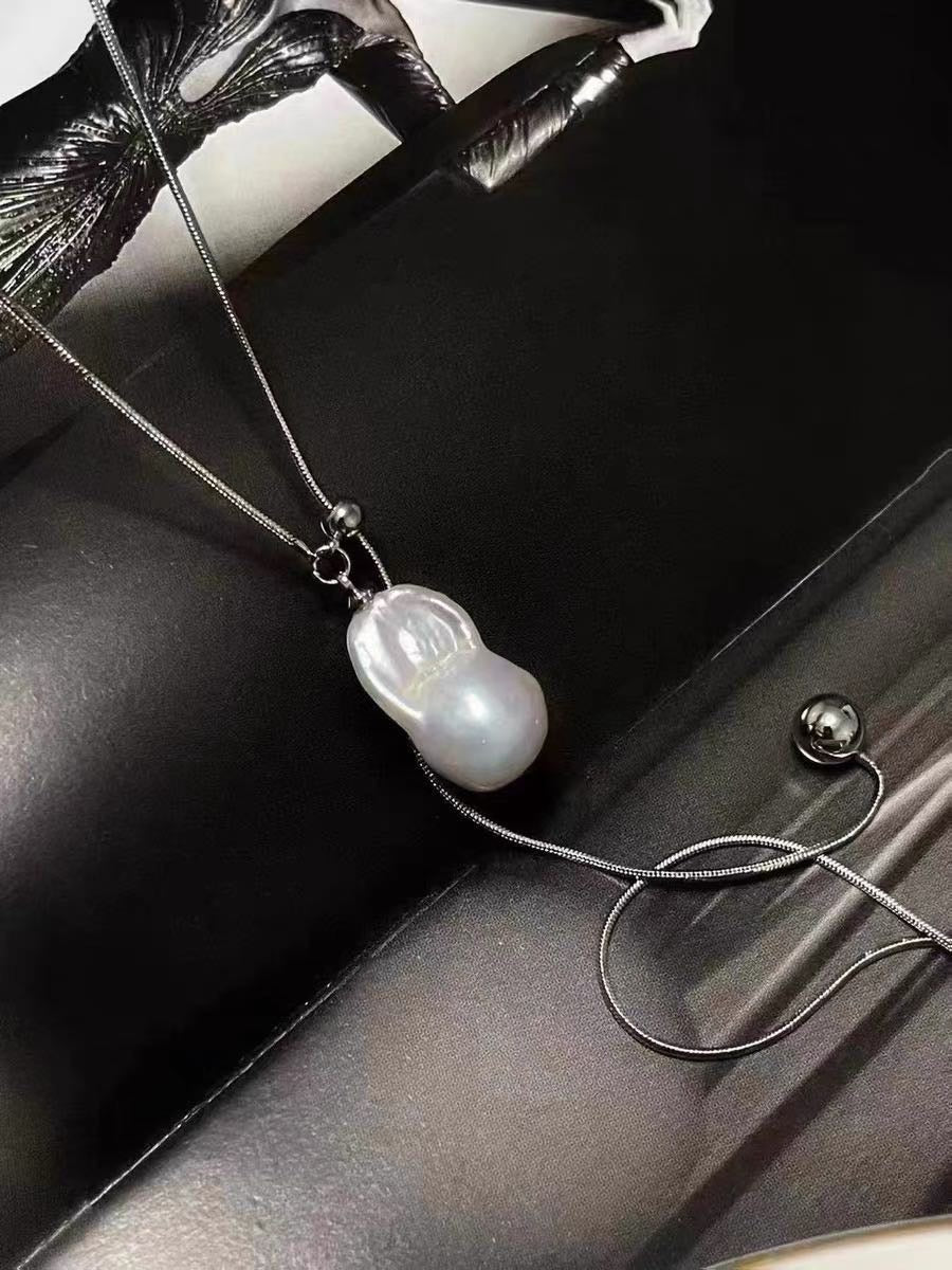 Super Big AAA Freshwater Baroque Pearl Necklace Chain 78cm Long Real Pearl Chain for Dress and Sweater (13-18mm Pearl)