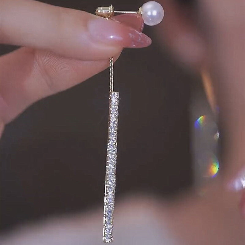 Pendientes colgantes de perlas | Pendientes colgantes de diamantes | Pendientes colgantes para mujer