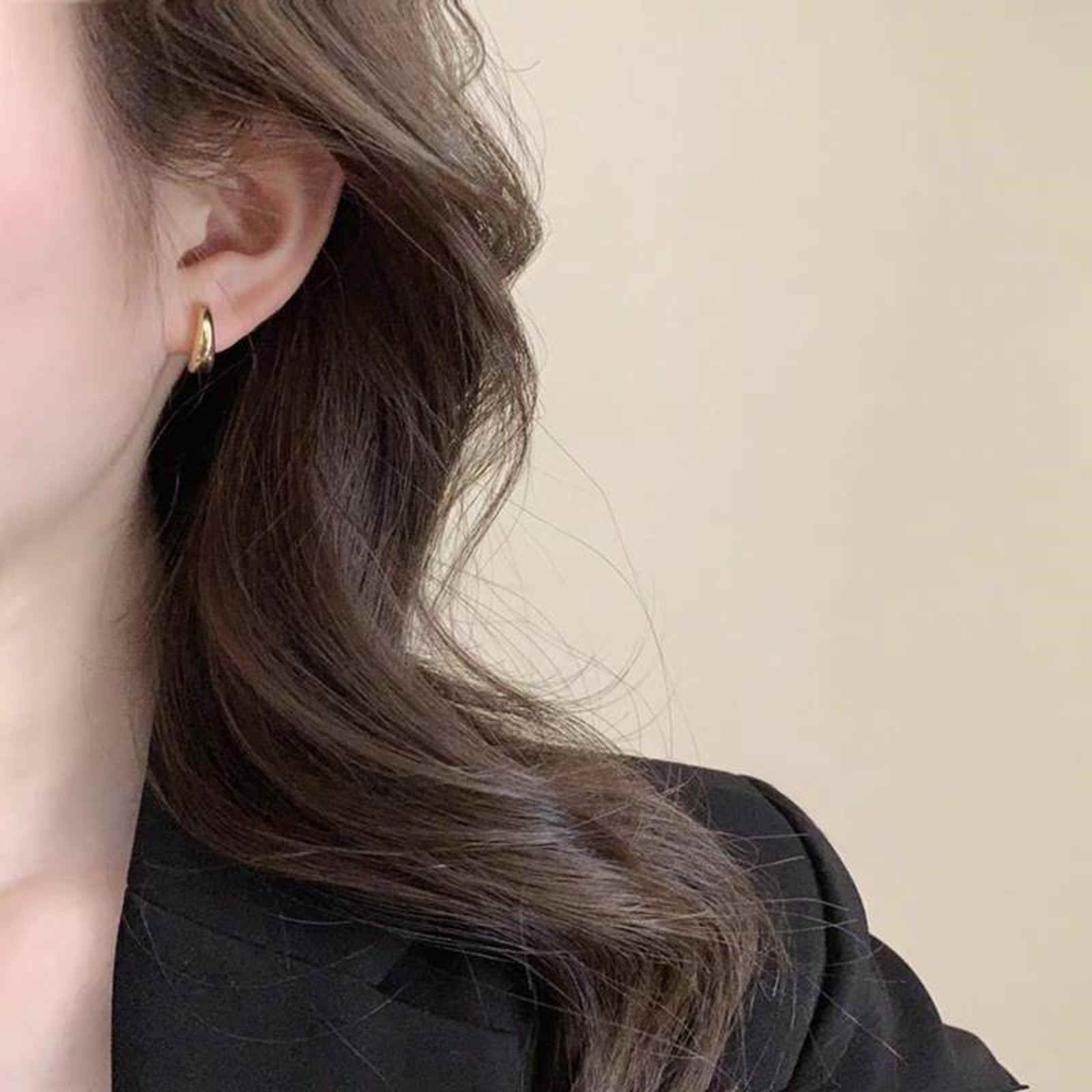 2-Way to Wear Gold Hoop and Pearl Earrings with Silver Pin